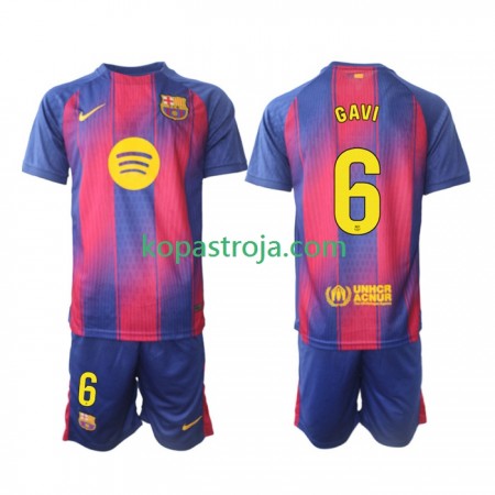 Billiga Fotbollströjor FC Barcelona Gavi 6 Barn Hemma tröja 2025/26 Kortärmad